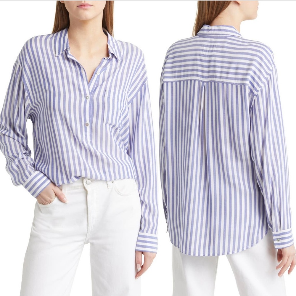 NWOT Rails Elle Stripe Popover Shirt size M